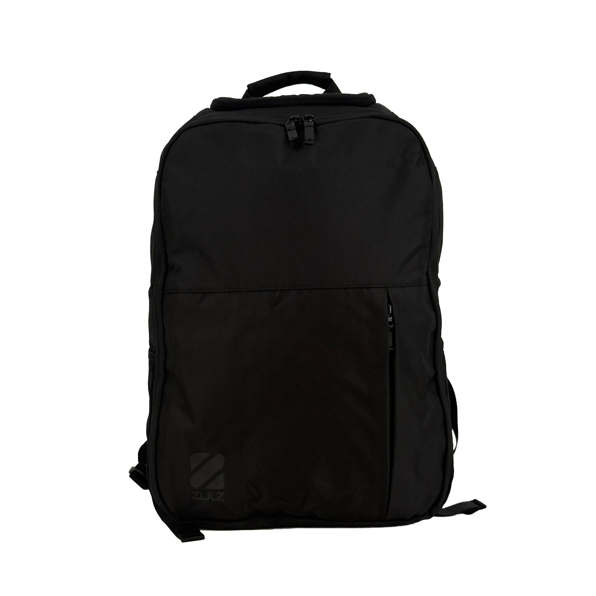 Black backpack on a white background