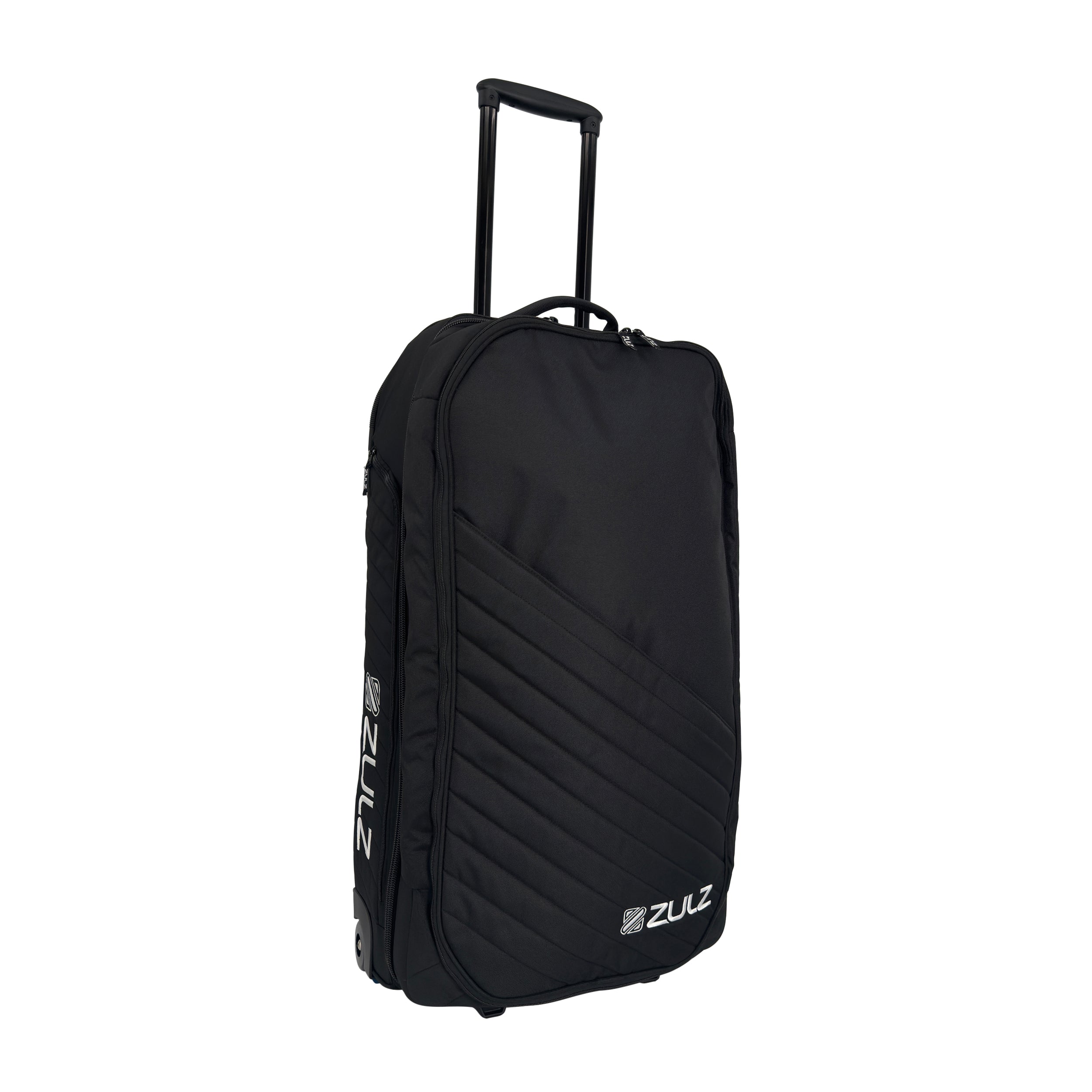 Black suitcase with ZULZ branding on a white background