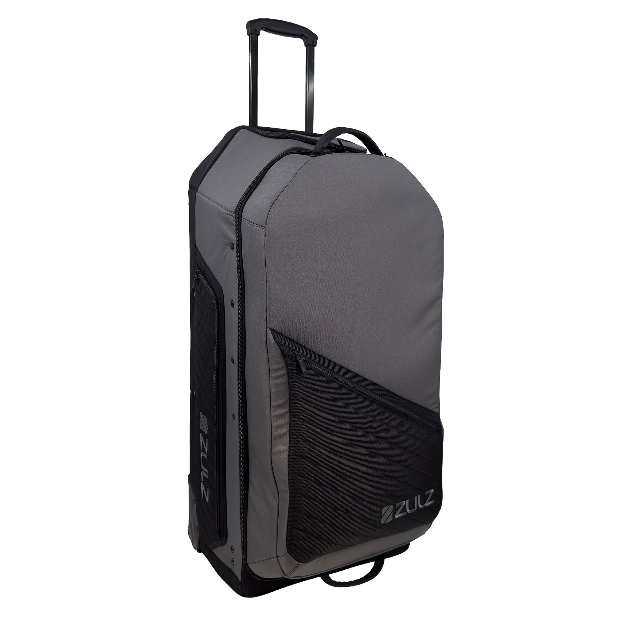 Cool Gray rolling gearbag on a white background