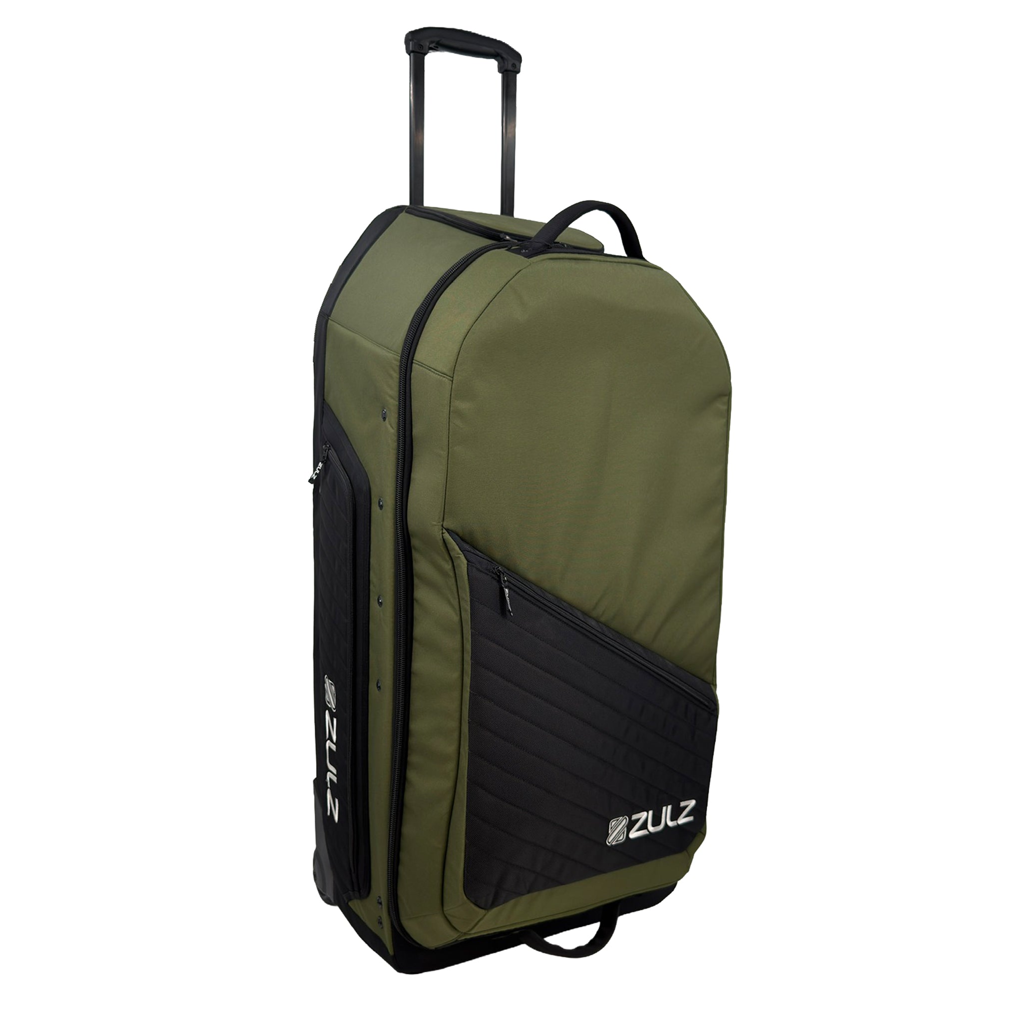 Military Green rolling gearbag on a white background