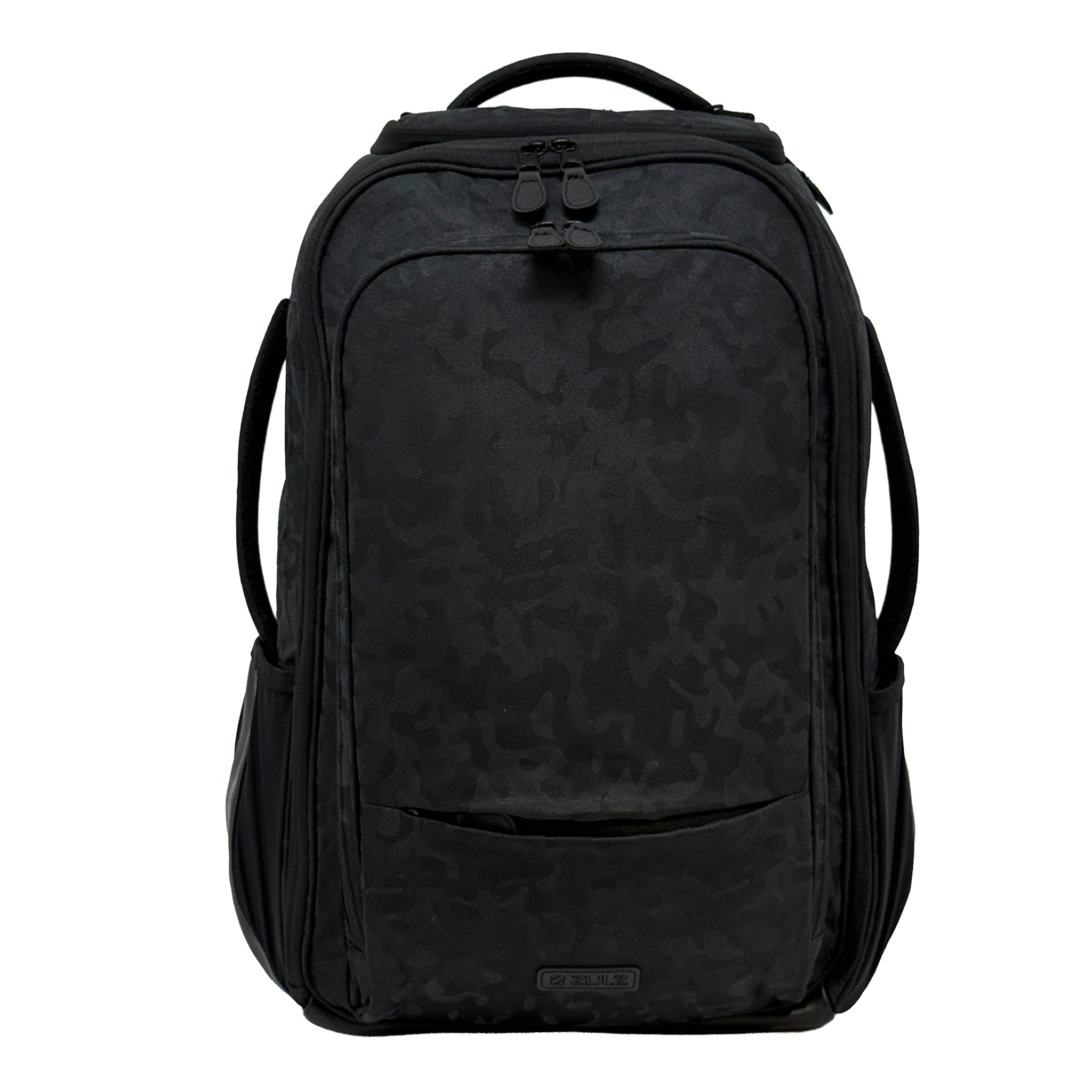 Black Camo backpack on white background